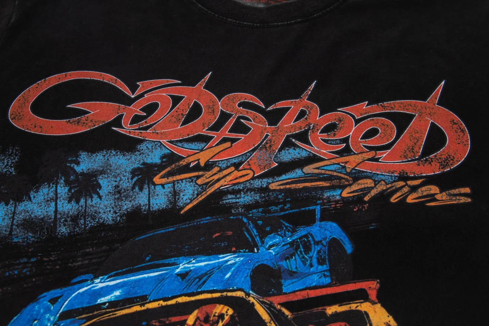 G30# GodSpeed ​​white ink direct spray washed short-sleeved S-XL size black (washed) P126 brown (washed) P126