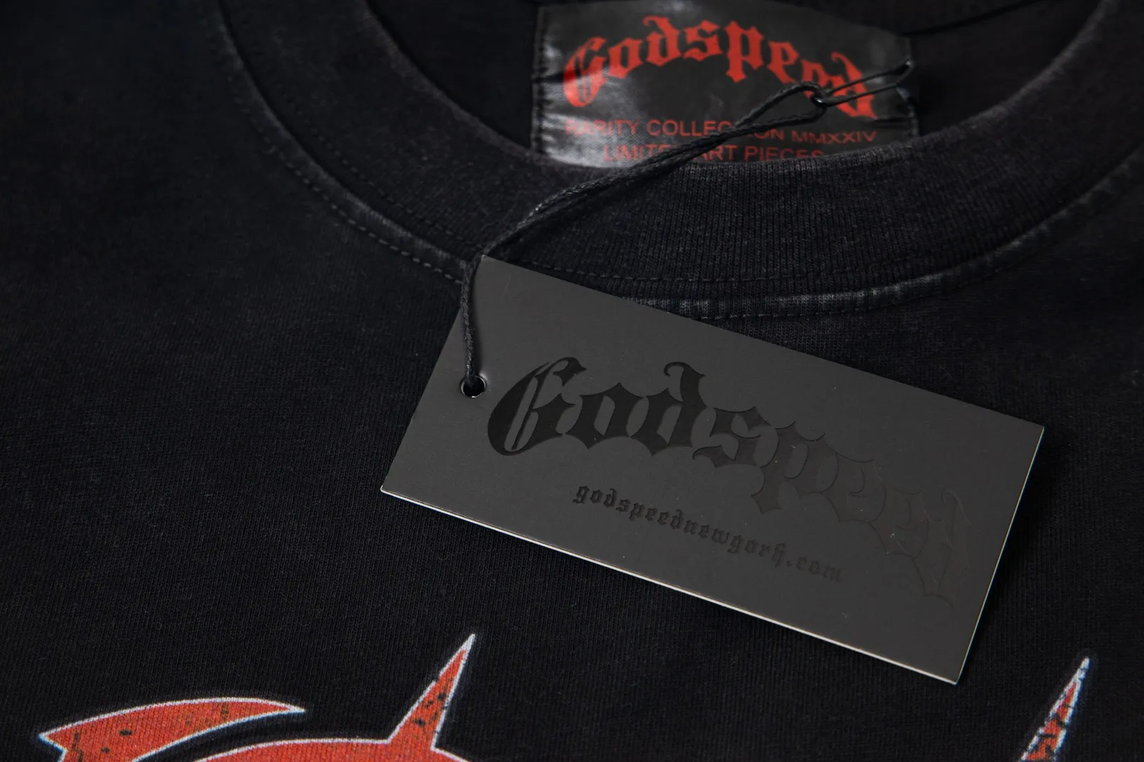 G30# GodSpeed ​​white ink direct spray washed short-sleeved S-XL size black (washed) P126 brown (washed) P126
