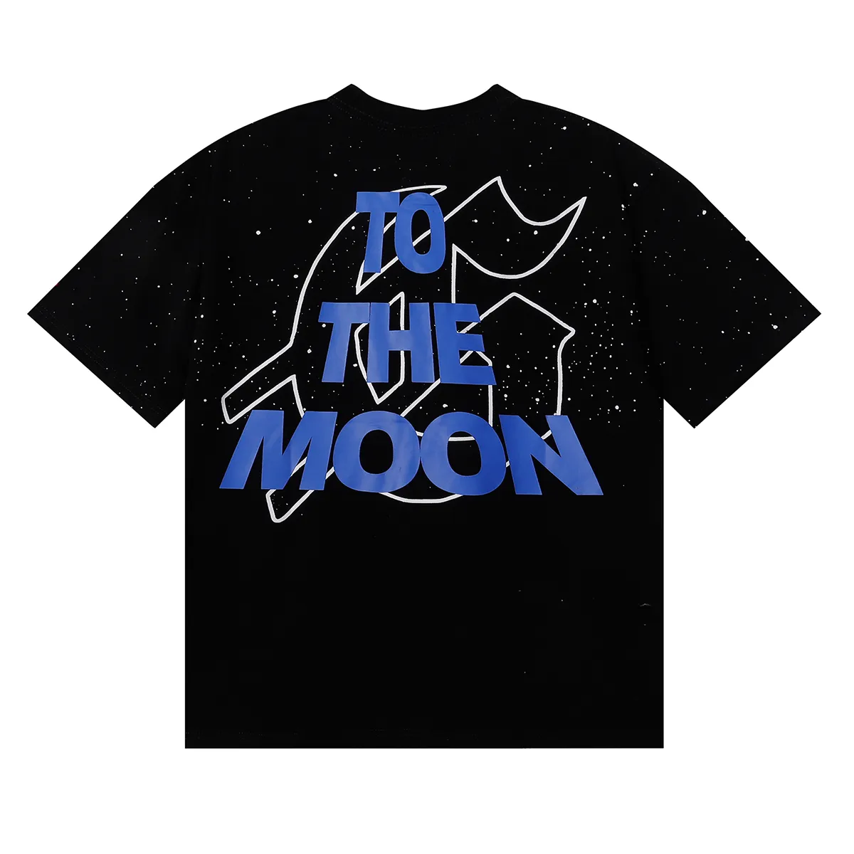No. 7062, Mechao Godspeed space astronaut earth print high quality double yarn pure cotton short-sleeved T-shirt batch 110 Color: black; Size: S M L XL