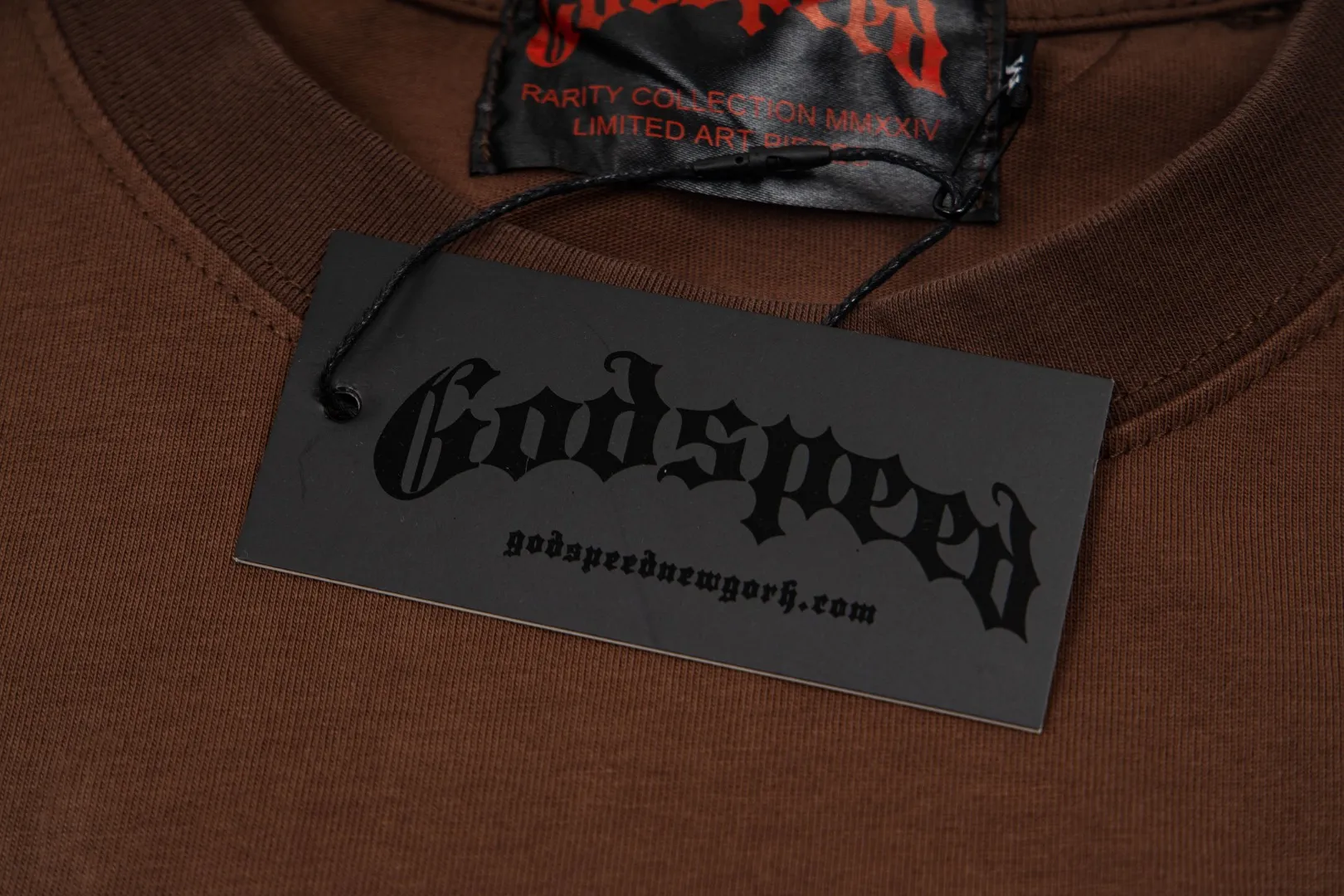 G63# GodSpeed ​​white ink direct-print short-sleeved S-XL size black (washed) P126 brown (washed) P126