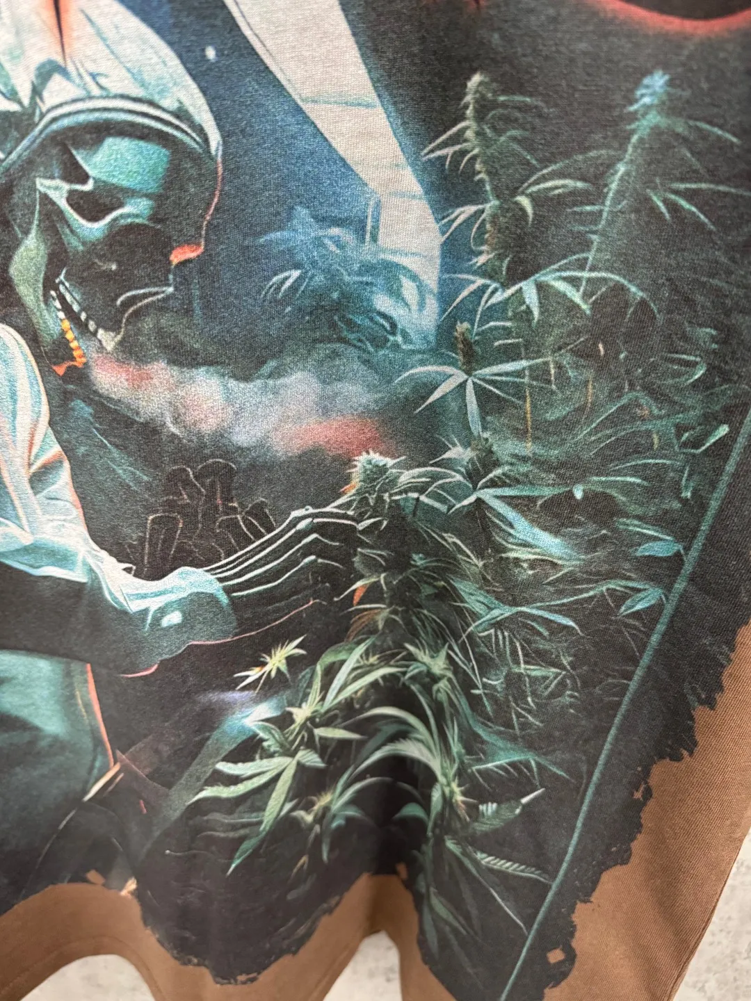 G63# GodSpeed ​​white ink direct-print short-sleeved S-XL size black (washed) P126 brown (washed) P126