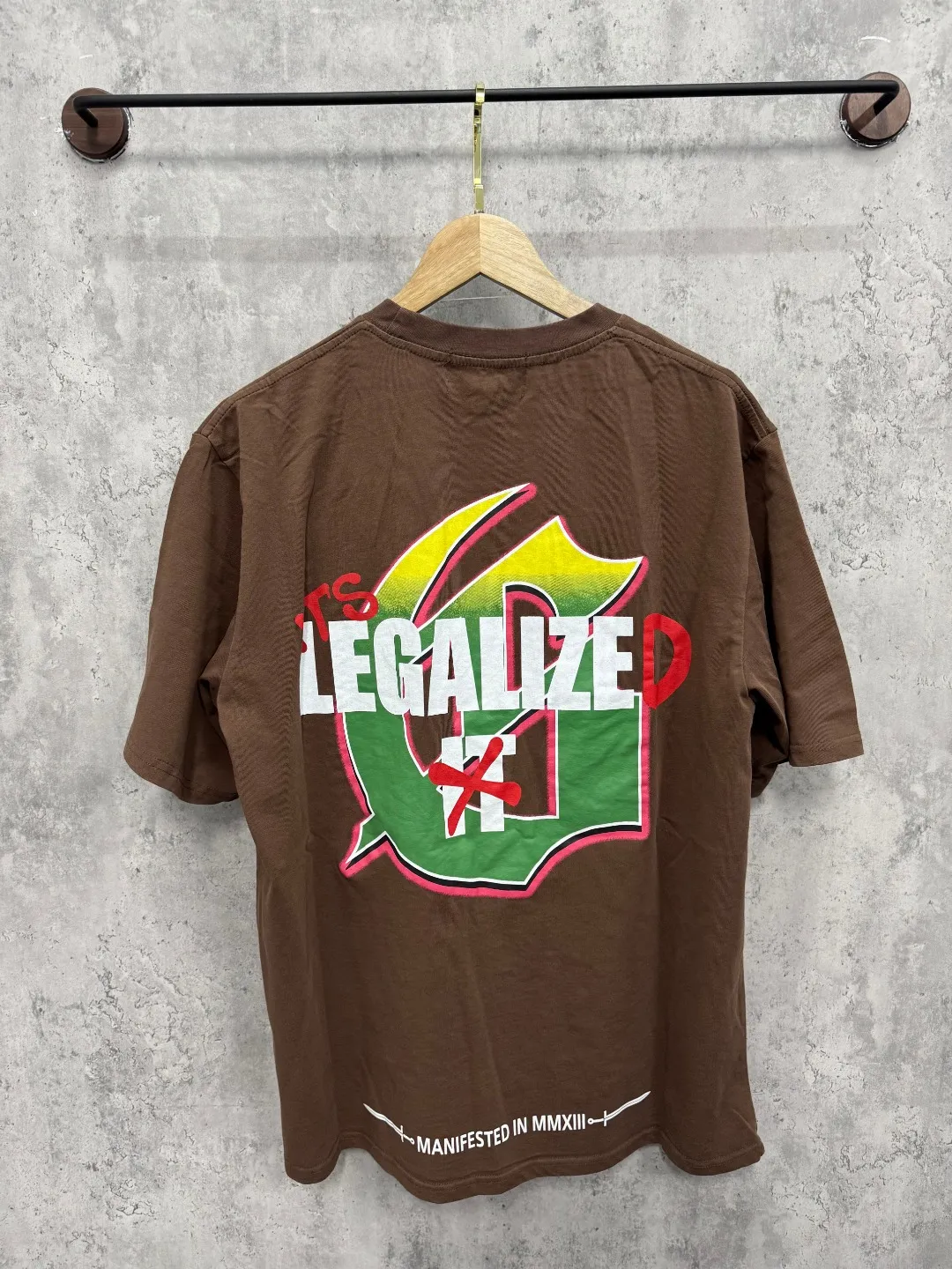 G63# GodSpeed ​​white ink direct-print short-sleeved S-XL size black (washed) P126 brown (washed) P126