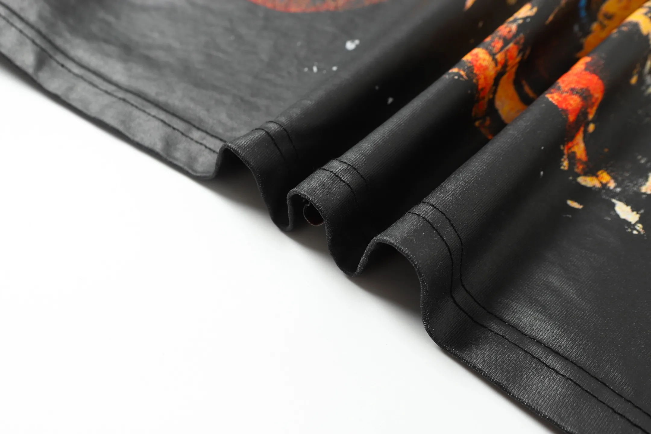 6019#washed black｜P116 Godspeed cross-border American rock and roll street washed retro style short-sleeved T (craft printing) fabric (fabric): 32 count combed double yarn 250g weight size (size): S-M-L-XL color (colour): washed black 👉