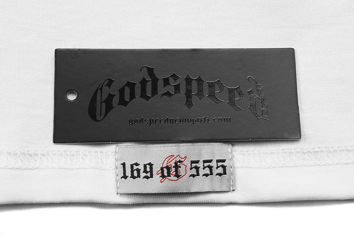 Godspeed Skeleton Knight White Ink Direct Ink Full Print Short Sleeve P110 High Quality Printing No Glue Feel Very Breathable S-XL Loose Fit