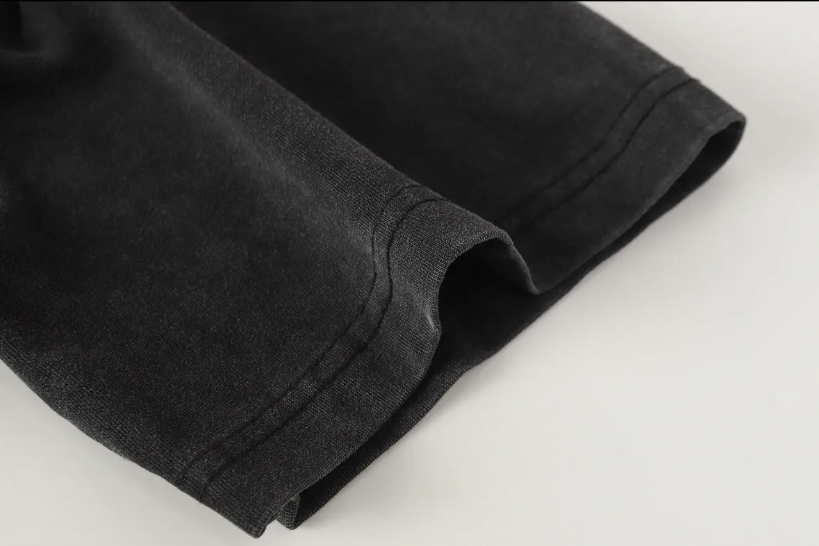 6082#washed black I P116 Godspeed cross-border American rock and roll street washed retro style short-sleeved T (craft printing) fabric (fabric): 32 count combed double yarn 250 grams weight code number (size): S-M-L-XL color (colour): washed black