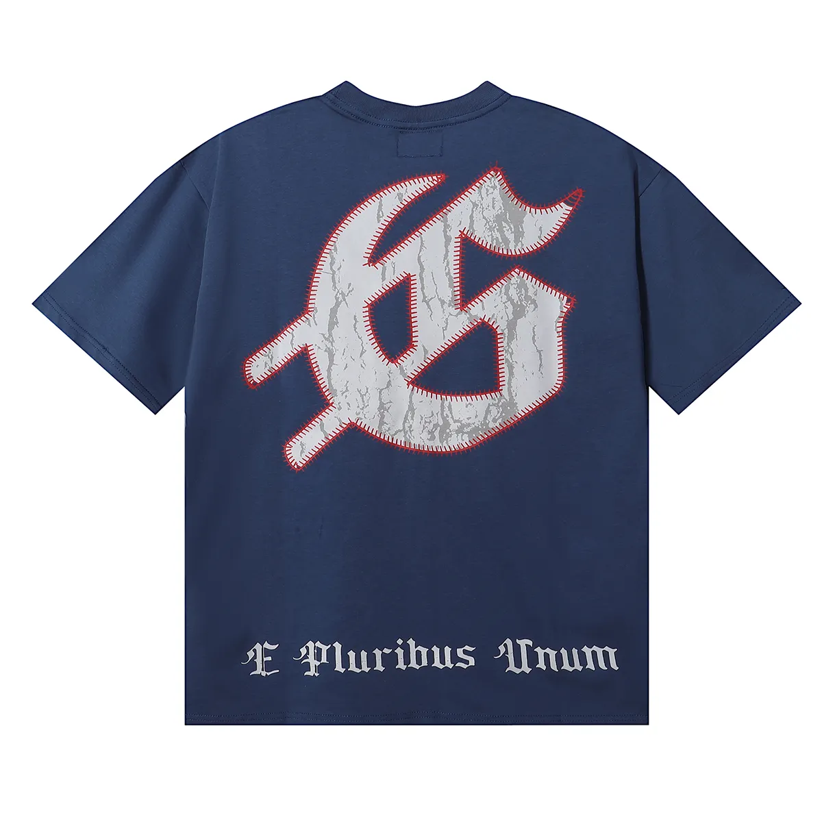 No. 7025, American fashion Godspeed skull baseball player printed high-quality double yarn pure cotton casual short-sleeved T-shirt batch 110 Color: black, apricot, blue; Size: S M L XL