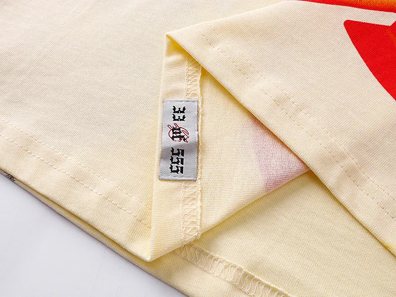3132# P106 Real shot Godspeed American fashion rock street retro loose printed cotton short sleeves Fabric: 240g 32 count fine cotton double yarn pure cotton Color: apricot Size: S M L XL