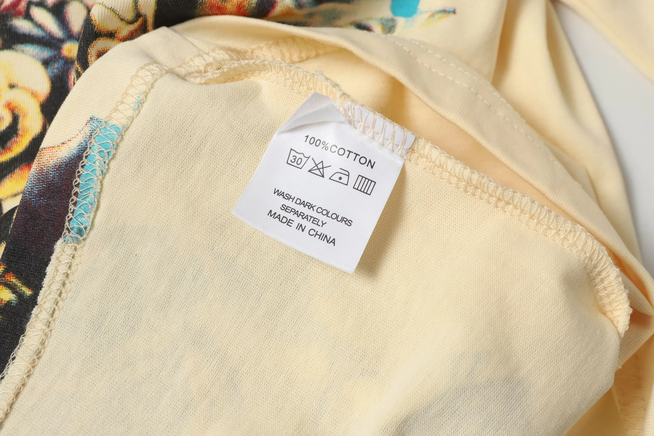 5011#apricot|P104 Godspeed cross-border American rock and roll street washed retro style short-sleeved T (craft printing) fabric (fabric) 32 count combed double yarn 240 grams weight code number (size): S-M-L-XL color (colour): apricot