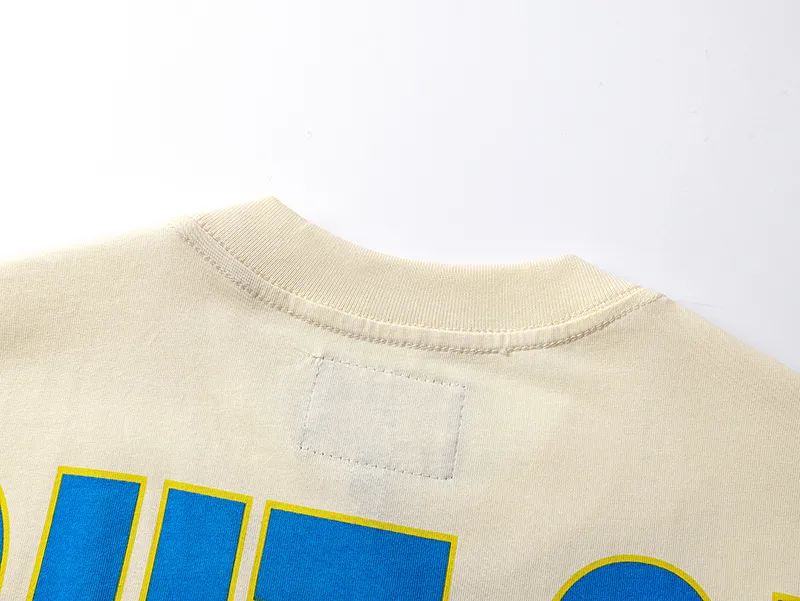 3170# P106 Real shot Godspeed American fashion rock street retro loose printed cotton short sleeves Fabric: 240g 32 count fine cotton double yarn pure cotton Color: apricot Size: S M L XL