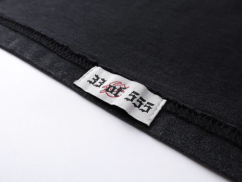 1089# P126 Washed Black Real Shot Godspeed American Fashion Rock Street Retro Washed Distressed Printed Cotton Short Sleeves Fabric: 250g 32 Count Fine Cotton Double Yarn Pure Cotton Color: Washed Black Size: S M L XL