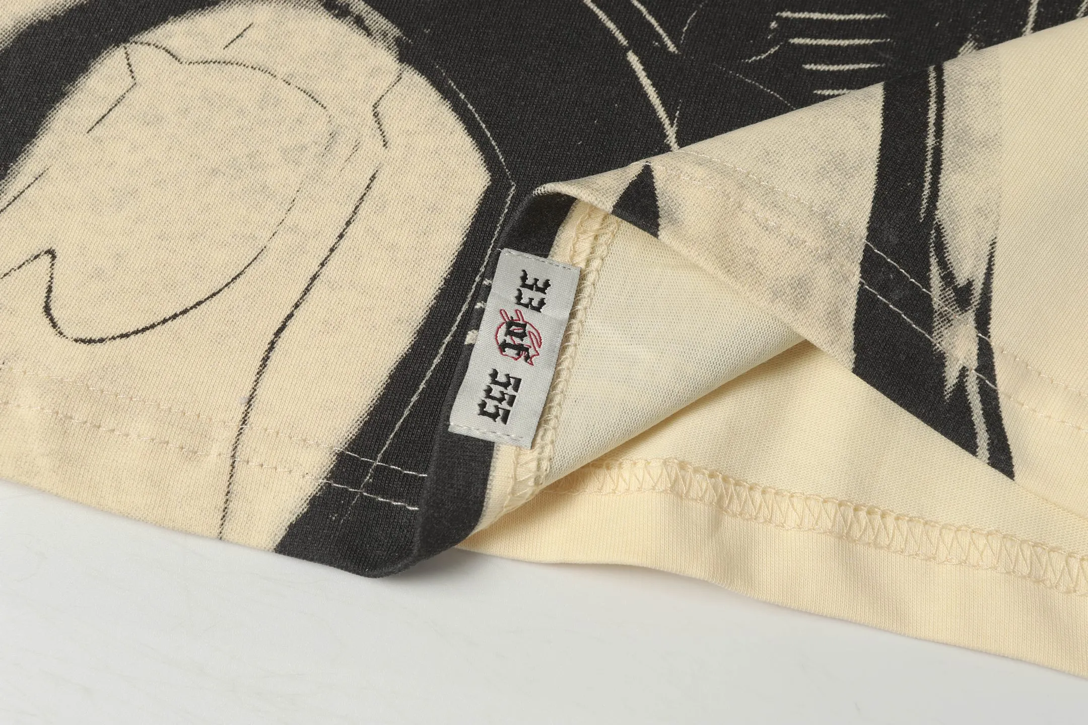 5007#White/Apricot｜P104 Godspeed cross-border American rock and roll street washed retro style short-sleeved T (craft printing) fabric (fabric): 32-count combed double yarn 240 grams weight code number (size): S-M-L-XL color (colour): white, apricot,