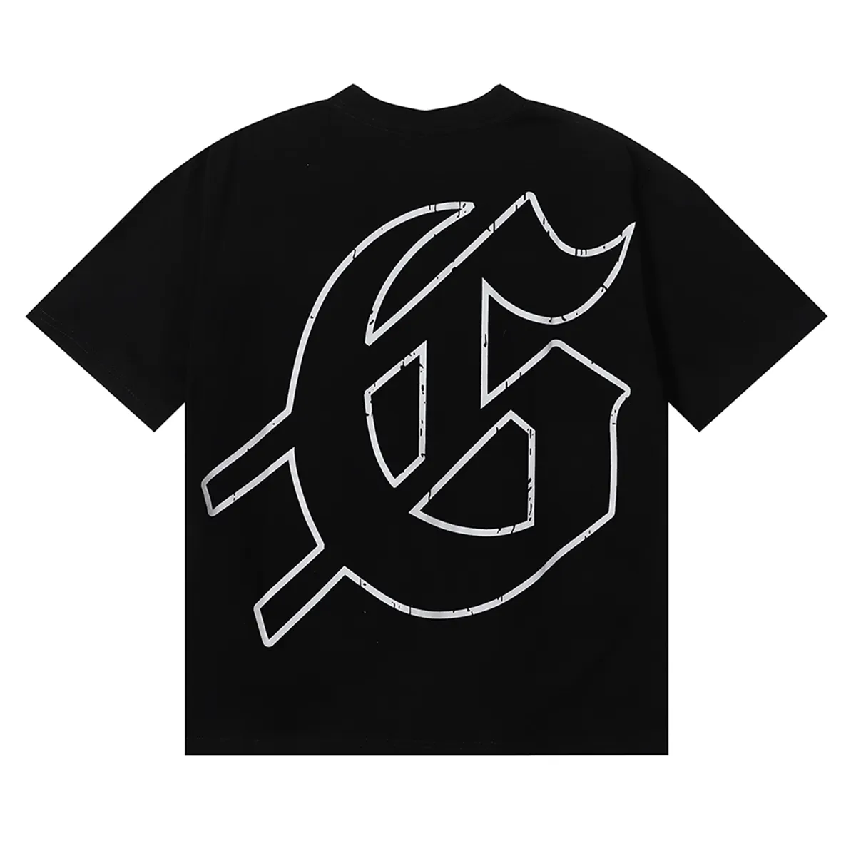 No. 7018, American street Godspeed skateboard skull boy print high quality double yarn pure cotton casual short-sleeved T-shirt batch 110 Color: black, white, apricot; Size: S M L XL