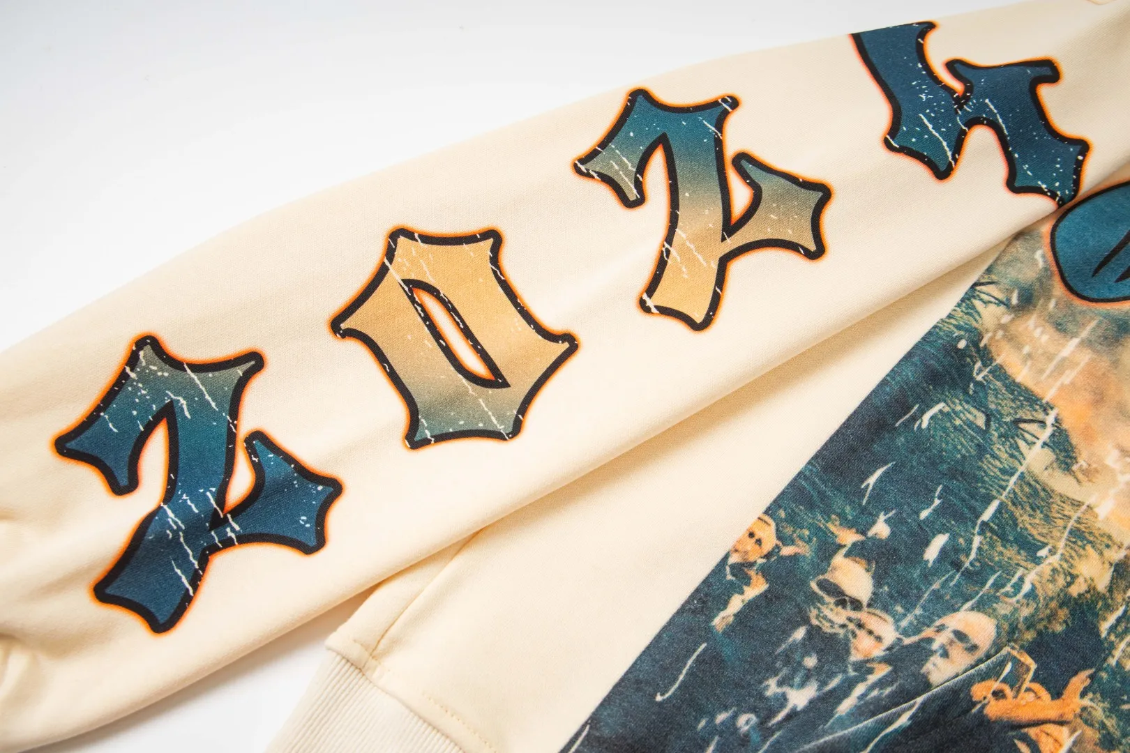 G22# GodSpeed ​​white ink direct spray sweatshirt S-XL apricot P226