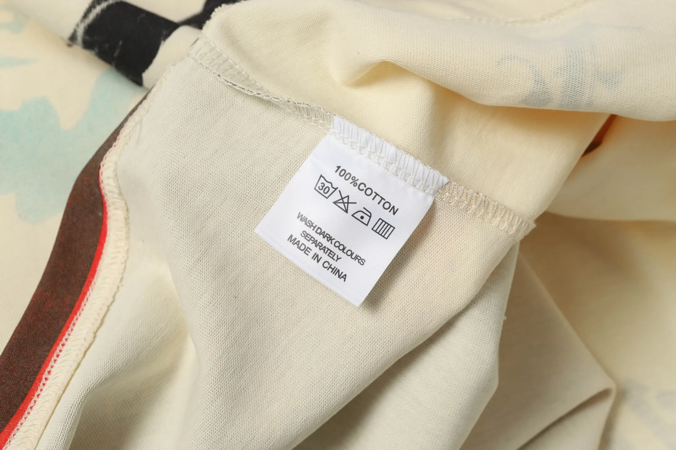 5059#Apricot｜P104 Godspeed cross-border American rock and roll street washed retro style short-sleeved T (craft printing) fabric (fabric) 32 count combed double yarn 240 grams weight code number (size): S-M-L-XL color (colour): apricot