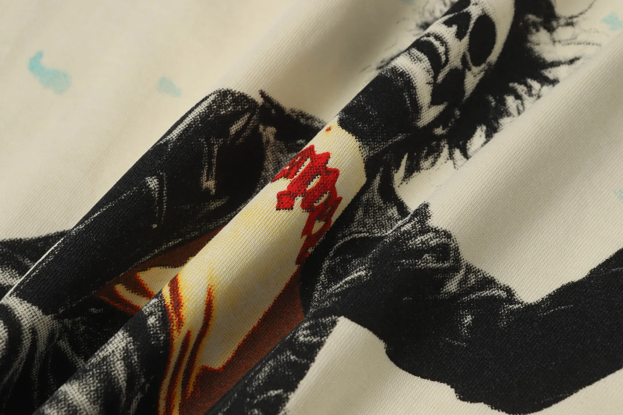 5059#Apricot｜P104 Godspeed cross-border American rock and roll street washed retro style short-sleeved T (craft printing) fabric (fabric) 32 count combed double yarn 240 grams weight code number (size): S-M-L-XL color (colour): apricot