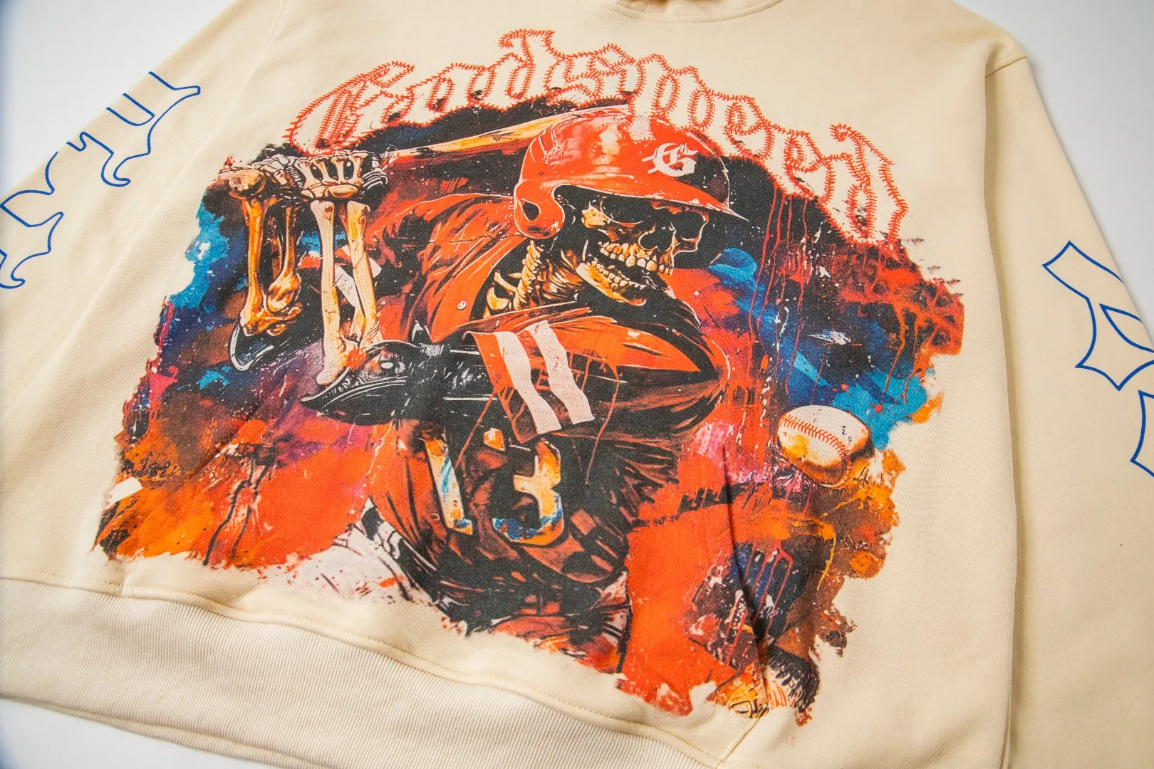 G09# GodSpeed ​​white ink direct spray sweatshirt S-XL apricot P226