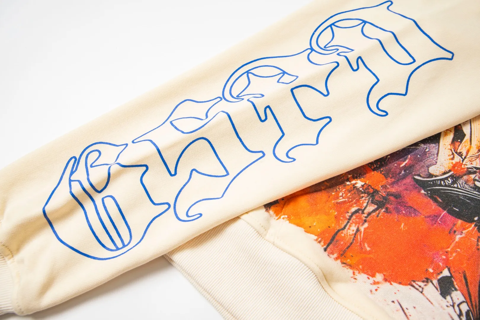 G09# GodSpeed ​​white ink direct spray sweatshirt S-XL apricot P226