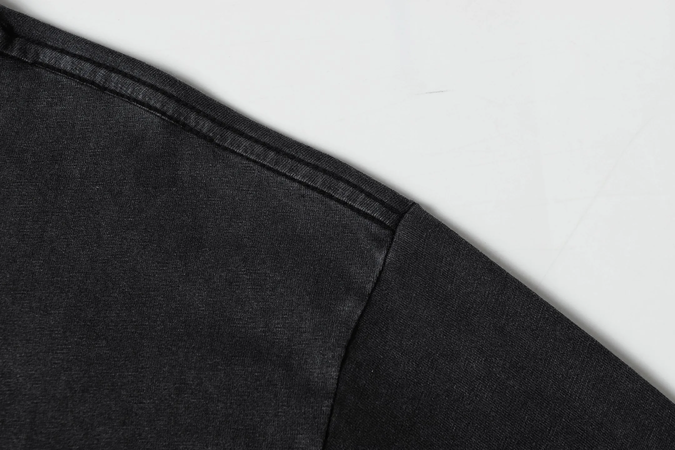6070# washed black I P116 Godspeed cross-border American rock and roll street washed retro style short-sleeved T (craft printing) fabric (fabric): 32 count combed double yarn 250 grams weight code number (size): S-M-L-XL color (colour): washed black 👉