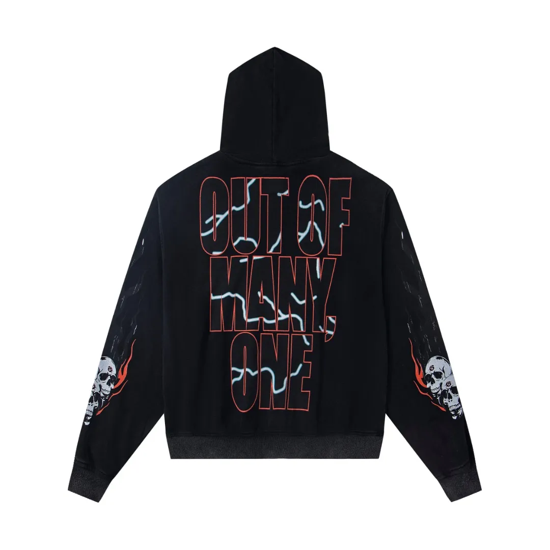 G20# GodSpeed ​​white ink direct spray sweatshirt S-XL washed black P236
