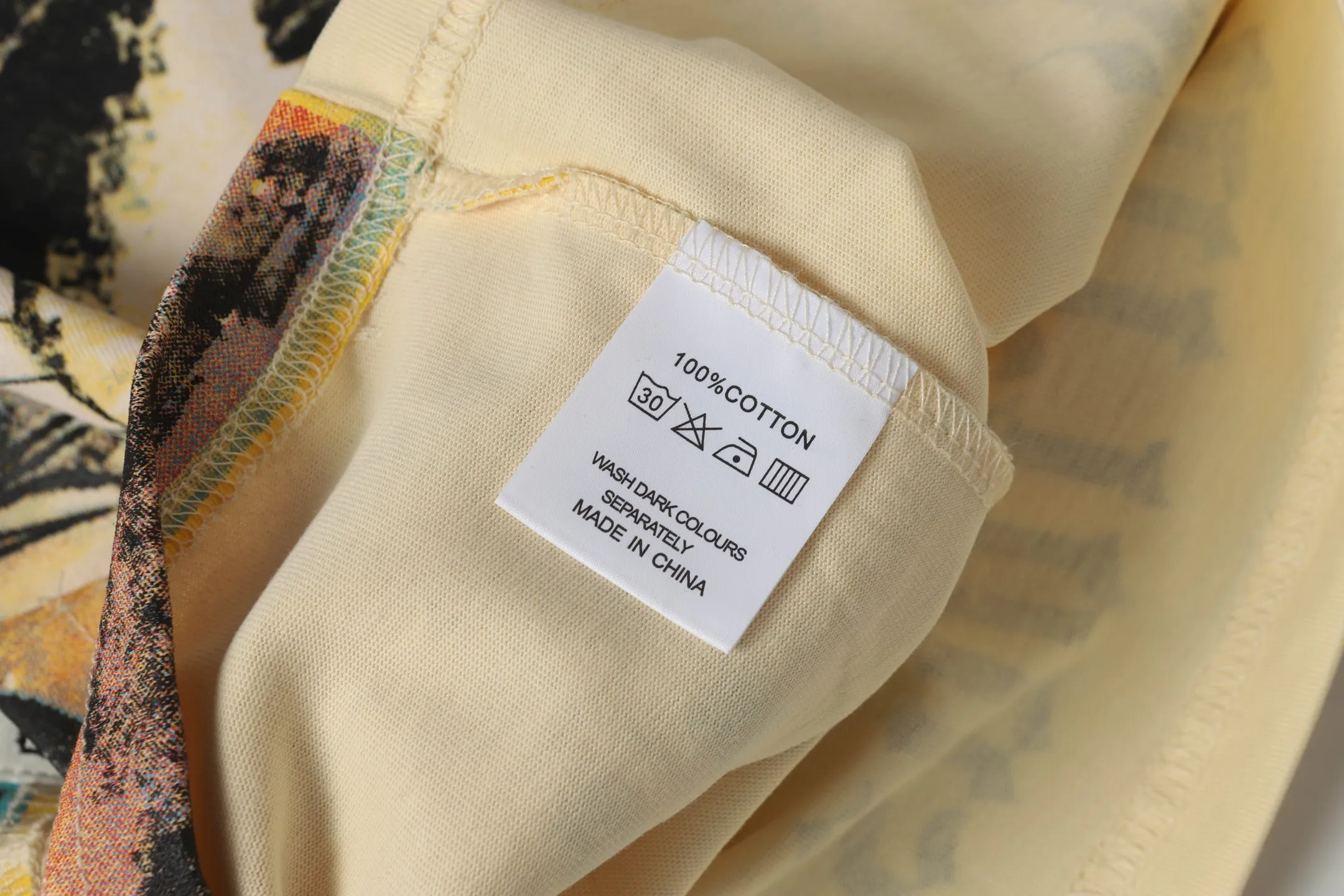 5041#Apricot｜P104 Godspeed cross-border American rock and roll street washed retro style short-sleeved T (craft printing) fabric (fabric) 32 counts combed double yarn 240 grams weight code number (size): S-M-L-XL color (colour): apricot 👉