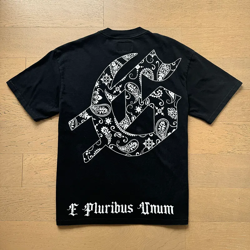 1029# P126 Washed Black Real Shot Godspeed American Fashion Rock Street Retro Washed Distressed Printed Pure Cotton Short Sleeves Fabric: 250g 32 Count Fine Cotton Double Yarn Pure Cotton Color: Washed Black Size: S M L XL