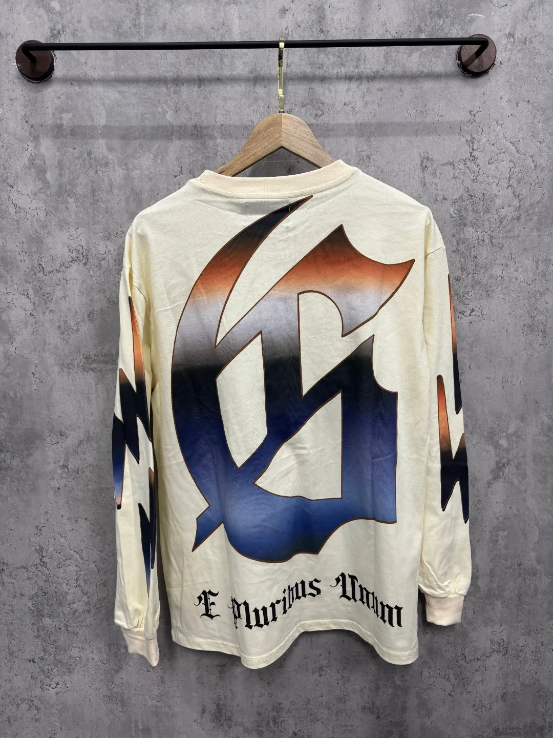 G55# GodSpeed ​​white ink direct spray washed long sleeve S-XL size purple (washed) P156 apricot P146