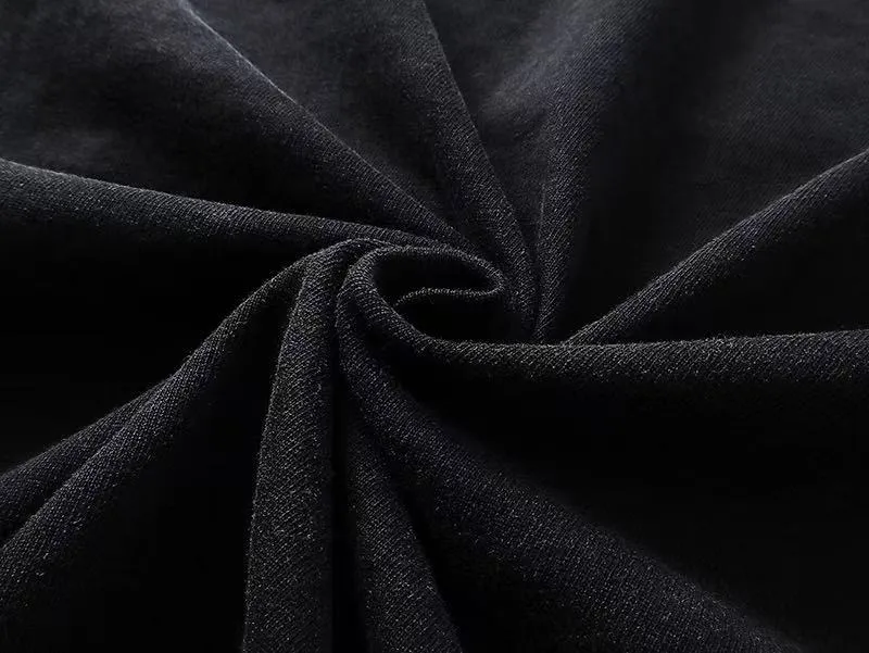 6011#washed black｜P116 Godspeed cross-border American rock and roll street washed retro style short-sleeved T (craft printing) fabric (fabric): 32 count combed double yarn 250g weight code number (size): S-M-L-XL color (colour): washed black