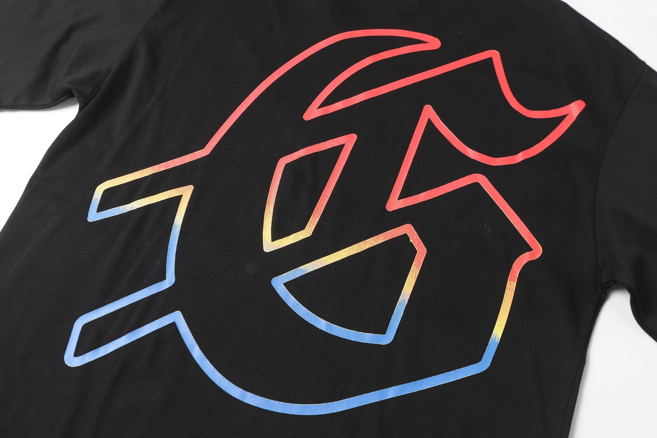 6026#washed black｜P116 Godspeed cross-border American rock and roll street washed retro style short-sleeved T (craft printing) fabric (fabric): 32 count combed double yarn 250g weight code (size): S-M-L-XL color (colour): washed black 👉