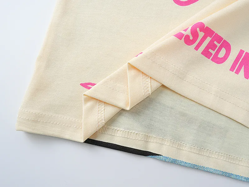 3070# P110 Real shot Godspeed American fashion rock street retro loose printed cotton short sleeves Fabric: 240g 32 count fine cotton double yarn pure cotton Color: apricot Size: S M L XL