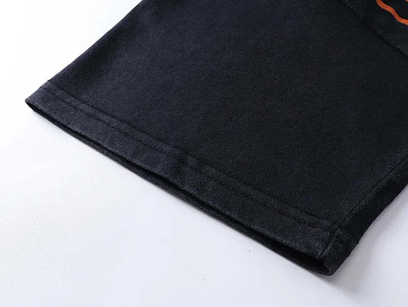 1006# P126 Washed Black Real Shot Godspeed American Fashion Rock Street Retro Washed Distressed Printed Pure Cotton Short Sleeves Fabric: 250g 32 Count Fine Cotton Double Yarn Pure Cotton Color: Washed Black Size: S M L XL