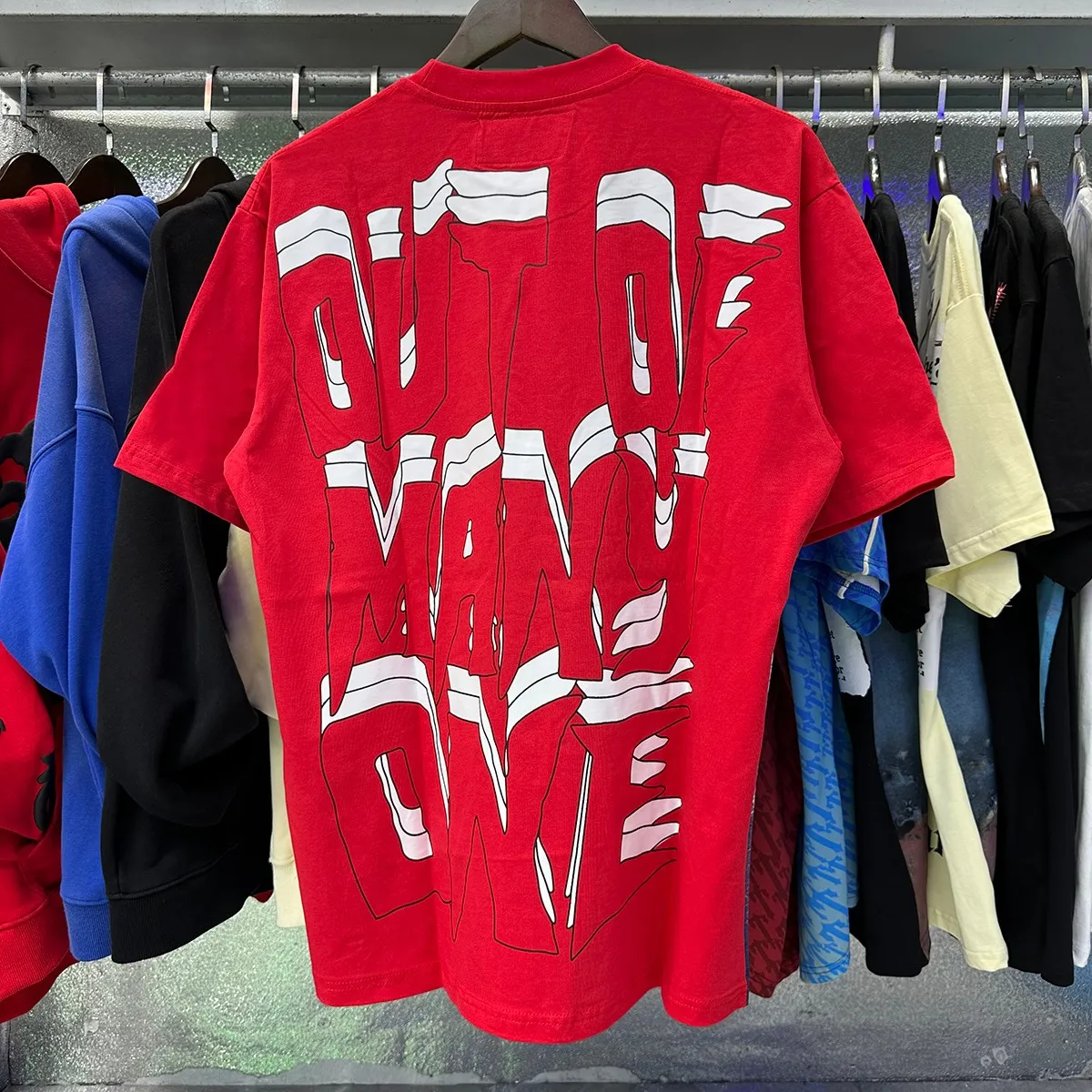 Actual photo, No. 7069, Mechao Godspeed sports car skull racer print high quality double yarn pure cotton casual short-sleeved T-shirt batch 110 Color: black, white, red; Size: S M L XL