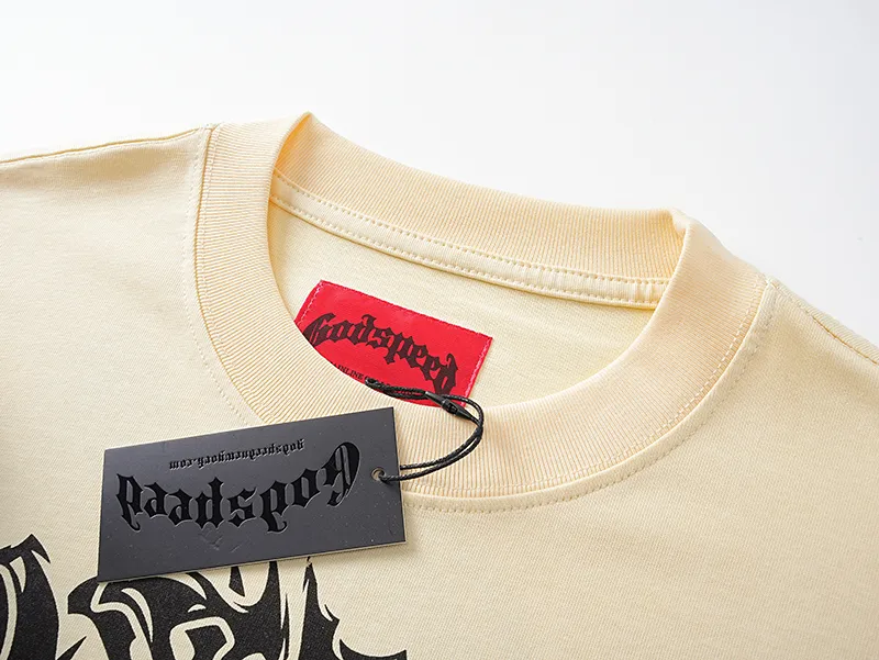 3103# P140 Real shot of Godspeed American fashion rock street pure cotton loose bottoming long-sleeved T-shirt long T. Fabric: 270g 32 count fine cotton double yarn pure cotton Color: apricot Size: S M L XL