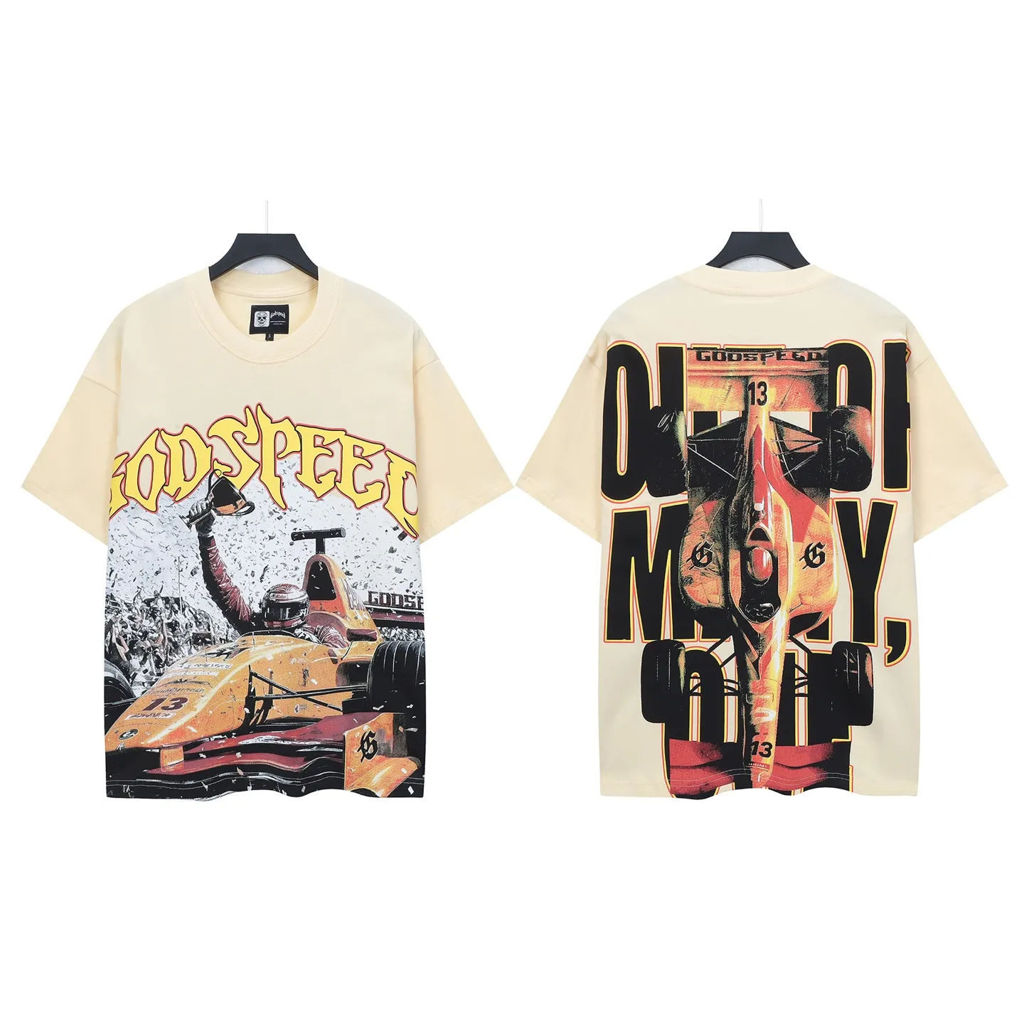 5113#apricot I P8456 Godspeed cross-border American rock and roll street washed retro style short-sleeved T (craft printing) fabric (fabric) 32 counts combed double yarn 240 grams weight code number (size): S-M-L-XL color (colour): apricot