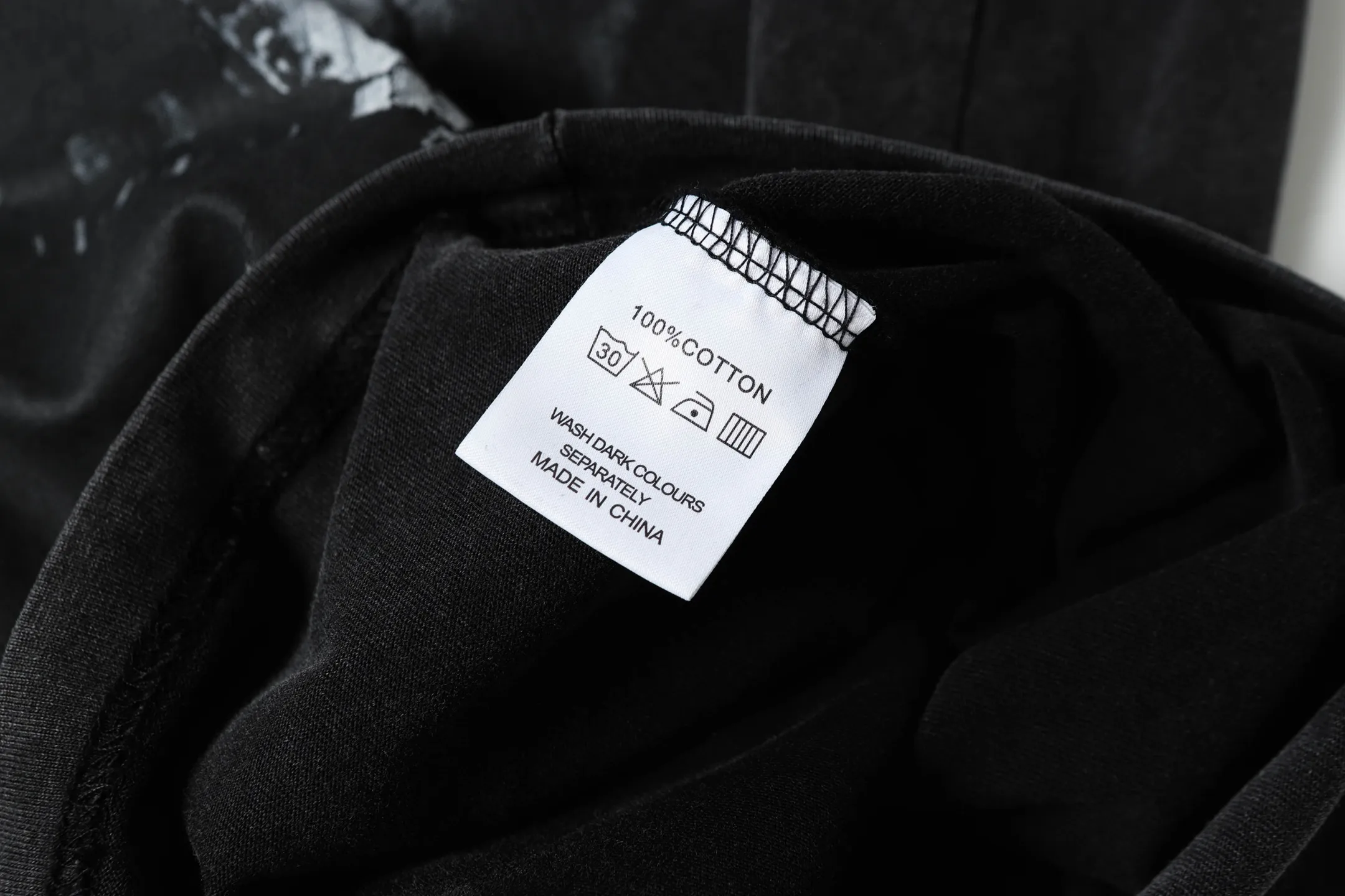 6048#washed black｜P116 Godspeed cross-border American rock and roll street washed retro style short-sleeved T (craft printing) fabric (fabric): 32 count combed double yarn 250g weight code number (size): S-M-L-XL color (colour): washed black