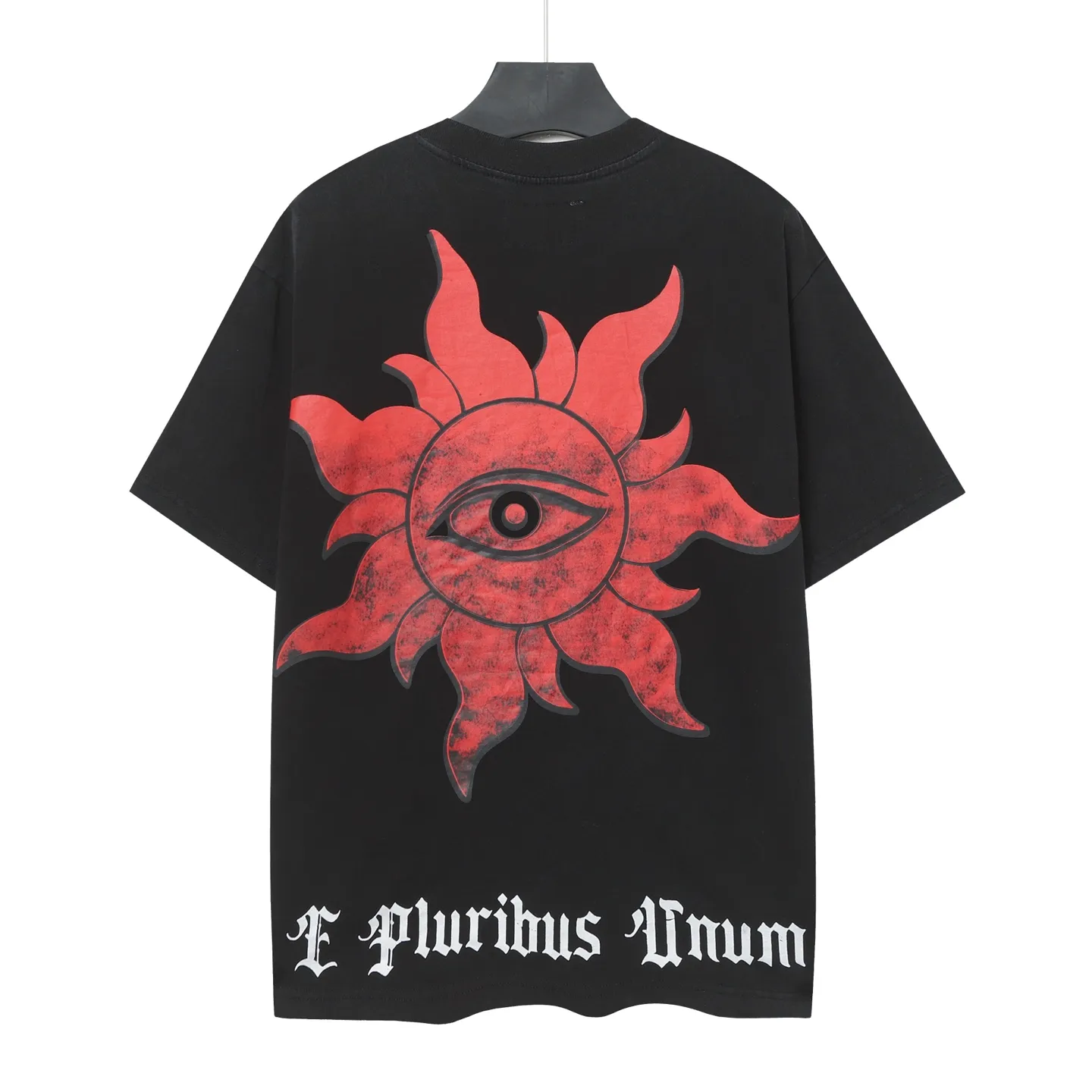 6079#washed black｜P116 Godspeed cross-border American rock and roll street washed retro style short-sleeved T (craft print) fabric (fabric): 32 count combed double yarn 250g weight size (size): S-M-L-XL color (colour): washed black 👉 👉