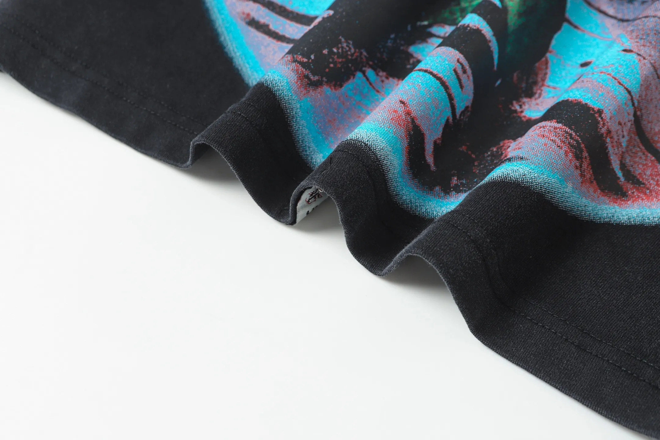 6079#washed black｜P116 Godspeed cross-border American rock and roll street washed retro style short-sleeved T (craft print) fabric (fabric): 32 count combed double yarn 250g weight size (size): S-M-L-XL color (colour): washed black 👉 👉