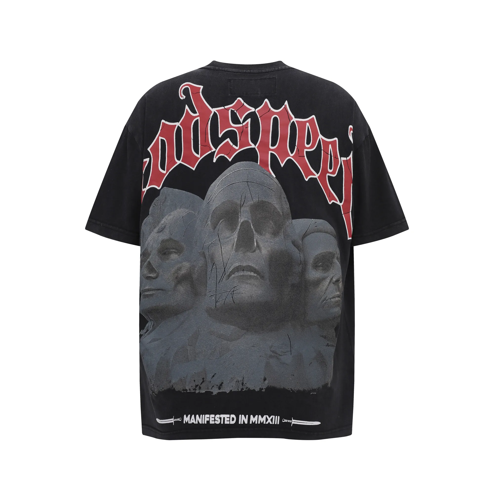 G119# P124 Godspeed short-sleeved T-shirt color: Black size: S M L XL