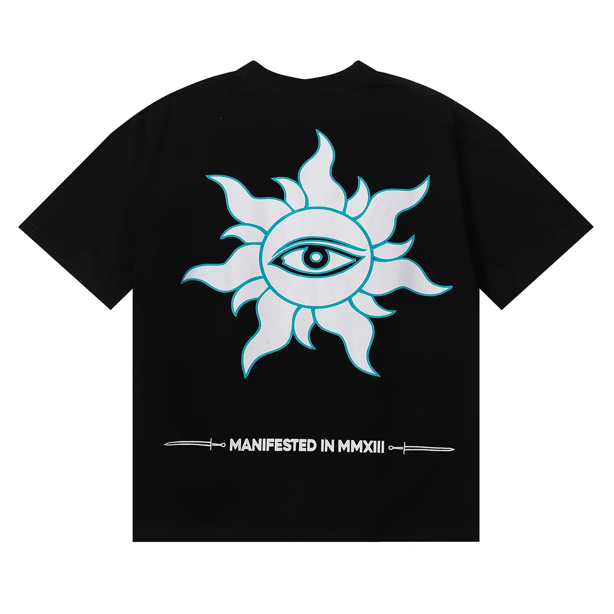 No. 7060, Mechao Godspeed Drowning Statue of Liberty Print High Weight Double Yarn Pure Cotton Round Neck Short Sleeve T Batch 110 Color: Black, White, Green; Size: S M L XL