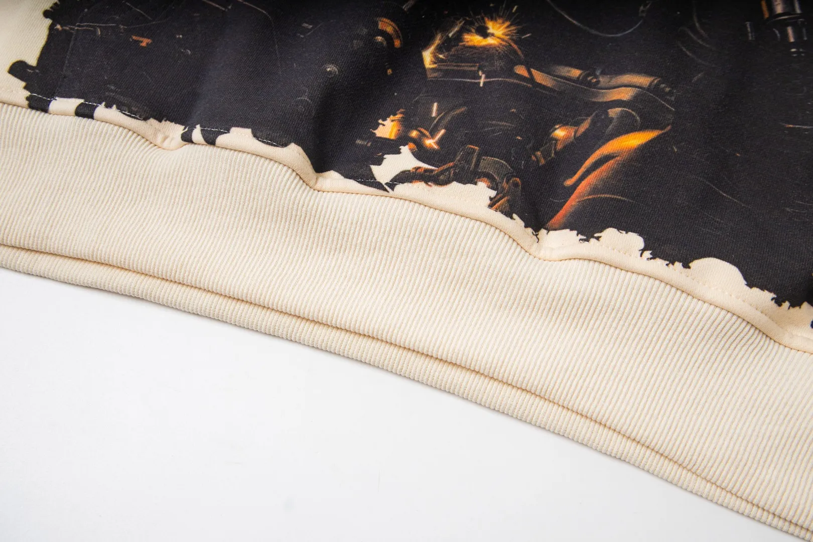 G43# GodSpeed ​​white ink direct spray sweatshirt Size S-XL Apricot P226