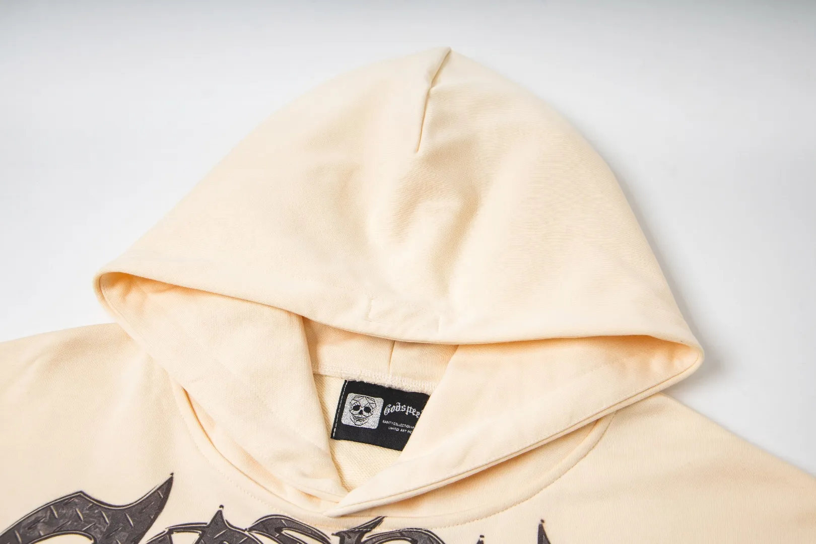 G43# GodSpeed ​​white ink direct spray sweatshirt Size S-XL Apricot P226