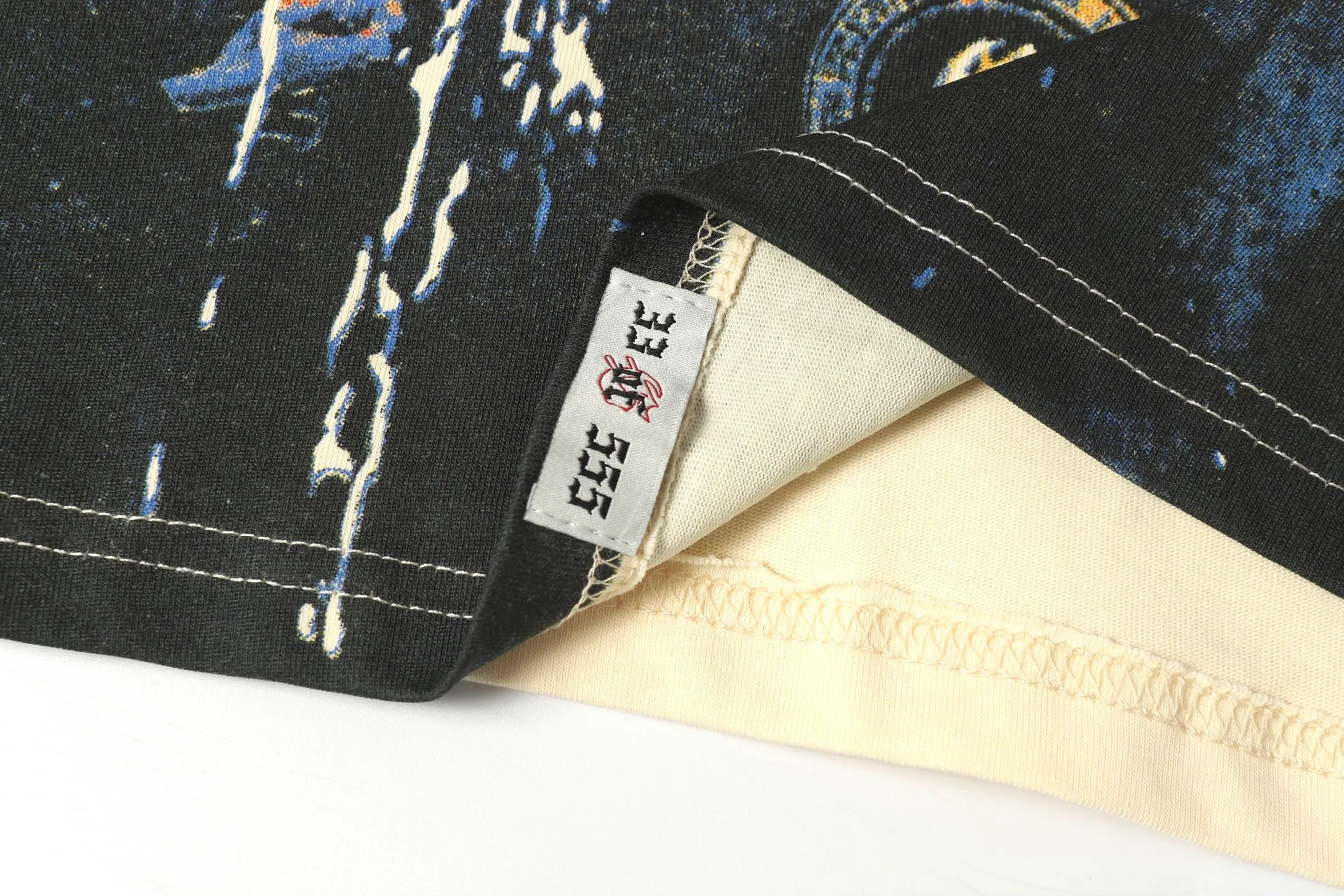 5051# White/Apricot | P104 Godspeed cross-border American rock and roll street washed retro style short-sleeved T (craft print) Fabric (fabric): 32-count combed double yarn 240 grams weight Size (size): S-M-L-XL Color (colour): white, apricot,