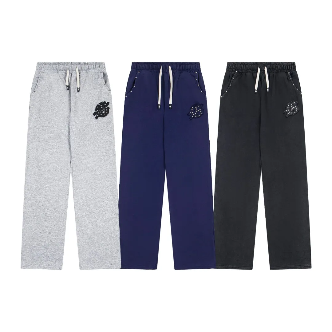 G60# GodSpeed ​​embroidered studded trousers, sizes S-XL, washed black P170, sapphire blue (washed) P170, gray P160