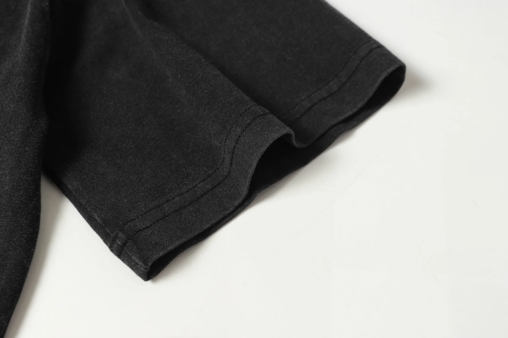 6053#washed black｜P116 Godspeed cross-border American rock and roll street washed retro style short-sleeved T (craft printing) fabric (fabric): 32 count combed double yarn 250g weight code number (size): S-M-L-XL color (colour): washed black