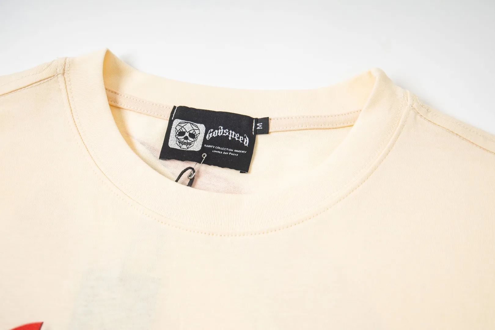G48# GodSpeed ​​white ink direct spray washed long sleeve S-XL size black (washed) P156 apricot P146