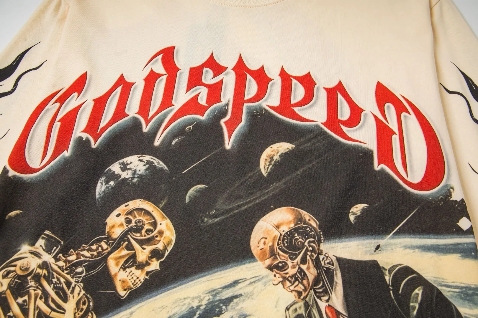 G48# GodSpeed ​​white ink direct spray washed long sleeve S-XL size black (washed) P156 apricot P146
