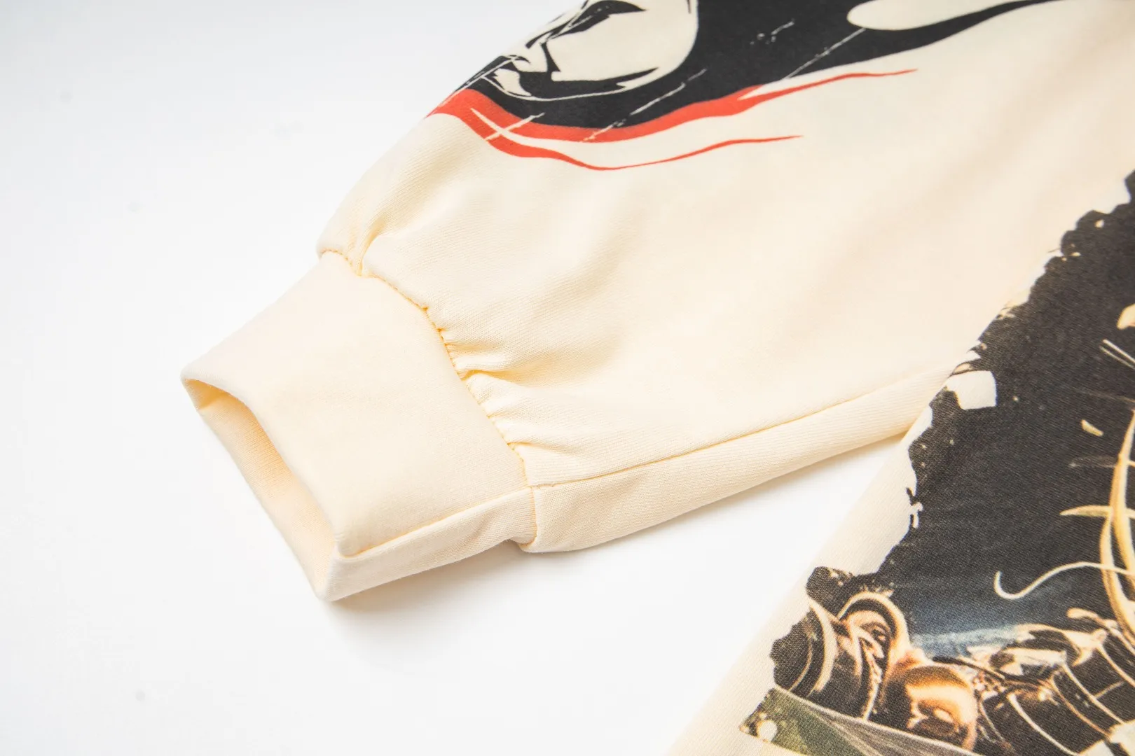 G48# GodSpeed ​​white ink direct spray washed long sleeve S-XL size black (washed) P156 apricot P146