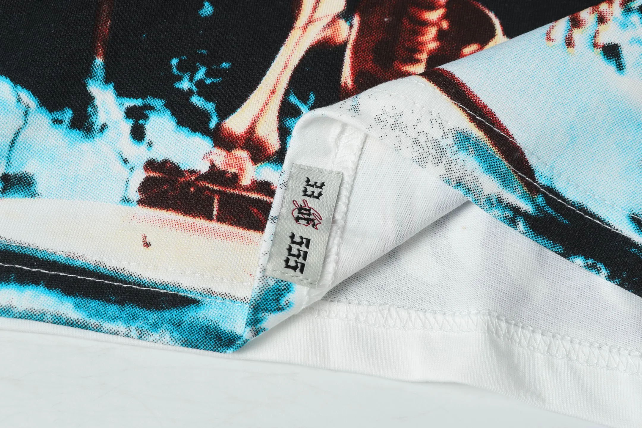 5025# white/apricot | P104 Godspeed cross-border American rock and roll street washed retro style short-sleeved T (craft printing) fabric (fabric): 32 counts combed double yarn 240 grams weight code (size): S-M-L-XL color (colour): white, apricot,