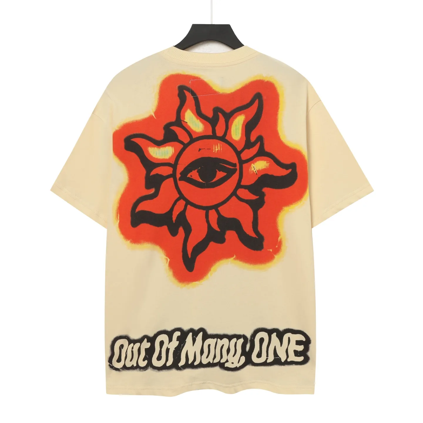 5025# white/apricot | P104 Godspeed cross-border American rock and roll street washed retro style short-sleeved T (craft printing) fabric (fabric): 32 counts combed double yarn 240 grams weight code (size): S-M-L-XL color (colour): white, apricot,