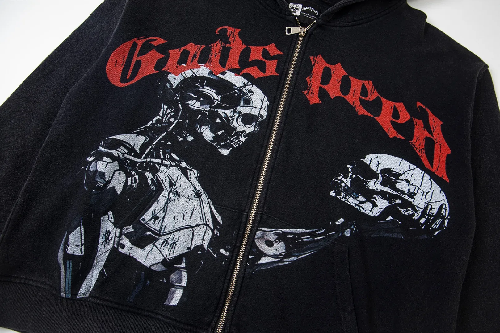 G06# GodSpeed ​​white ink direct spray sweatshirt Size S-XL Wash black P236 Apricot P226