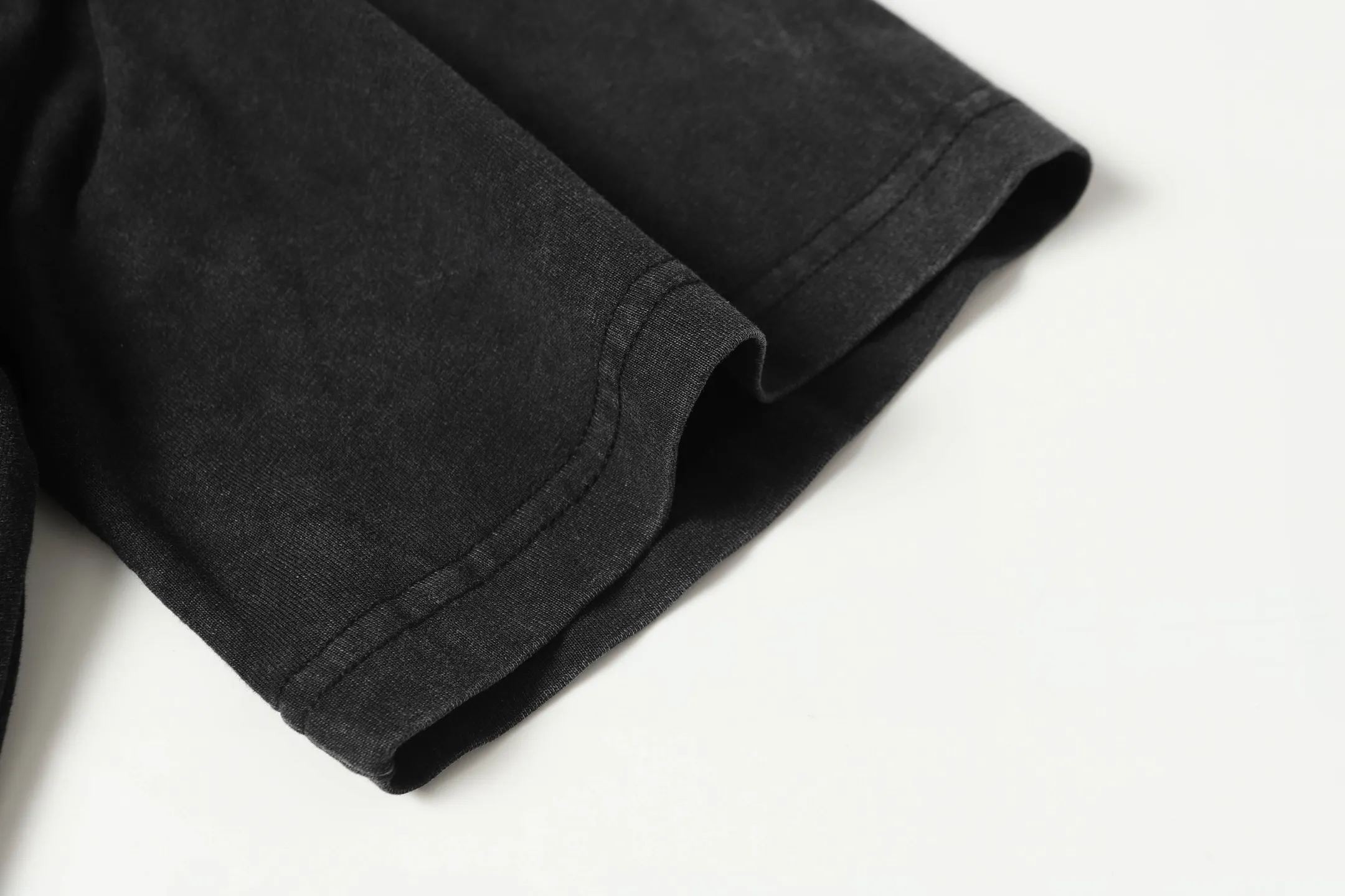 6063#washed black｜P116 Godspeed cross-border American rock and roll street washed retro style short-sleeved T (craft printing) fabric (fabric): 32 count combed double yarn 250g weight code number (size): S-M-L-XL color (colour): washed black